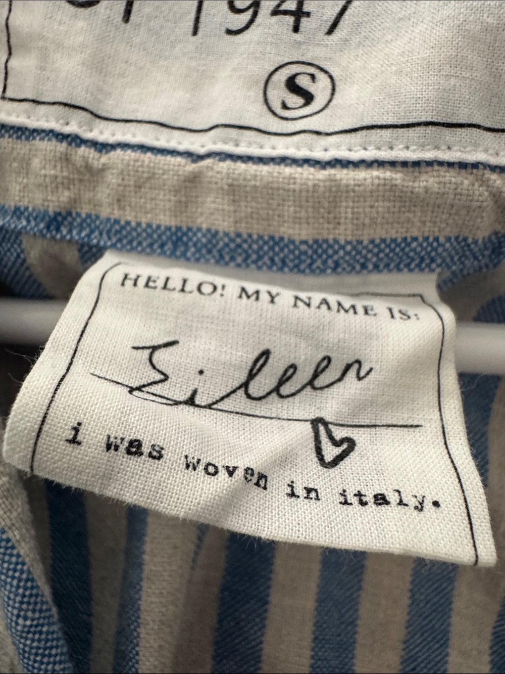 Frank & Eileen Blue and White Vertical Stripe Button-Down Shirt - Picture 2 of 2